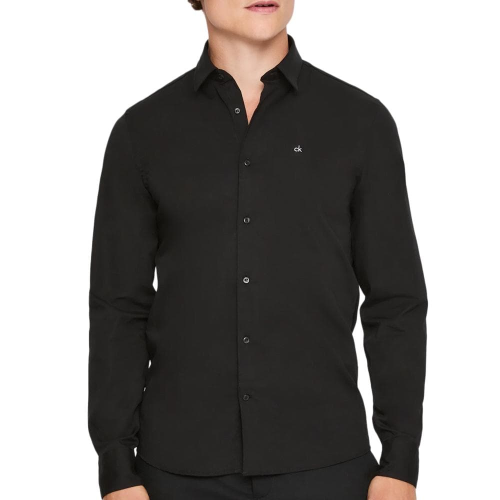 Chemise Noir Homme Calvin Klein Jeans Poplin Stretch 1
