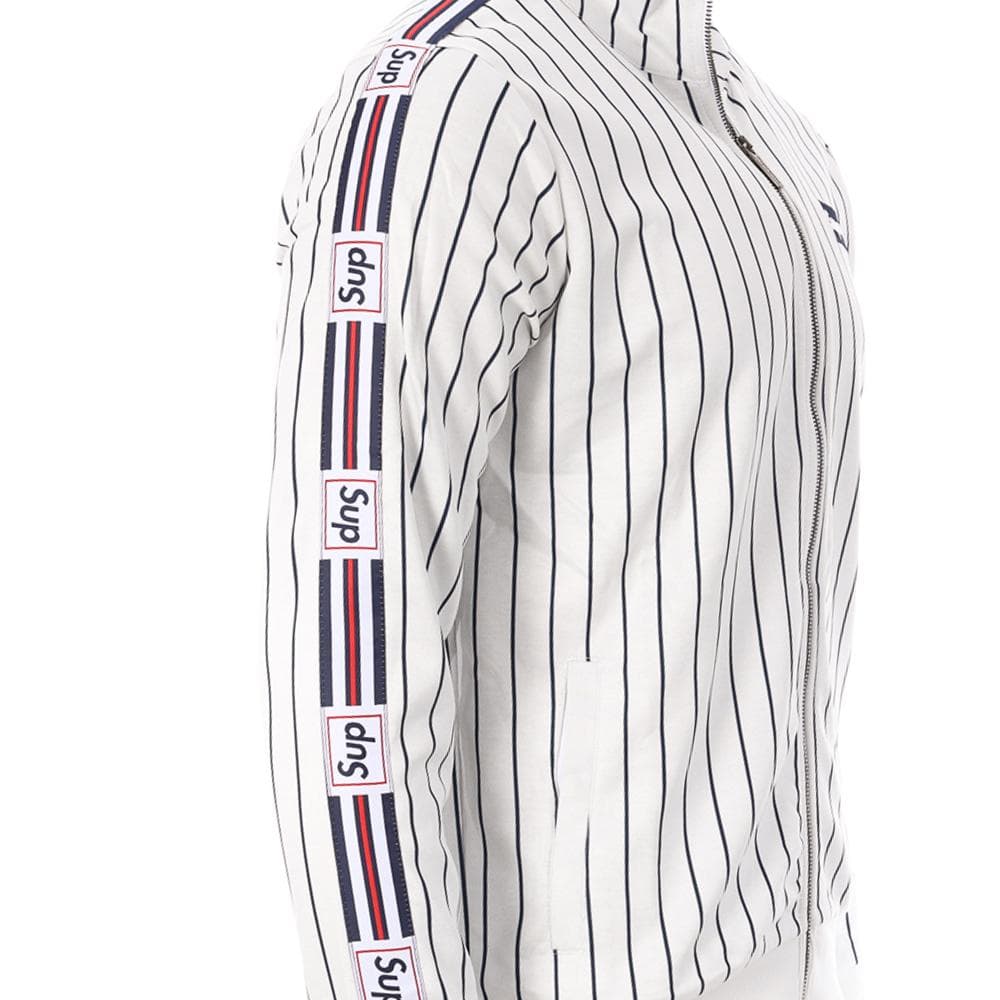 Veste Zippé Blanche Homme Supreme Grip STRIPES 3