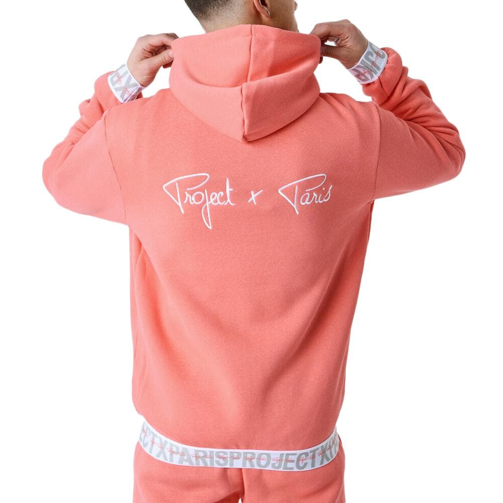 Sweat à Capuche Zippé Rose Homme Project X Paris Logote 2