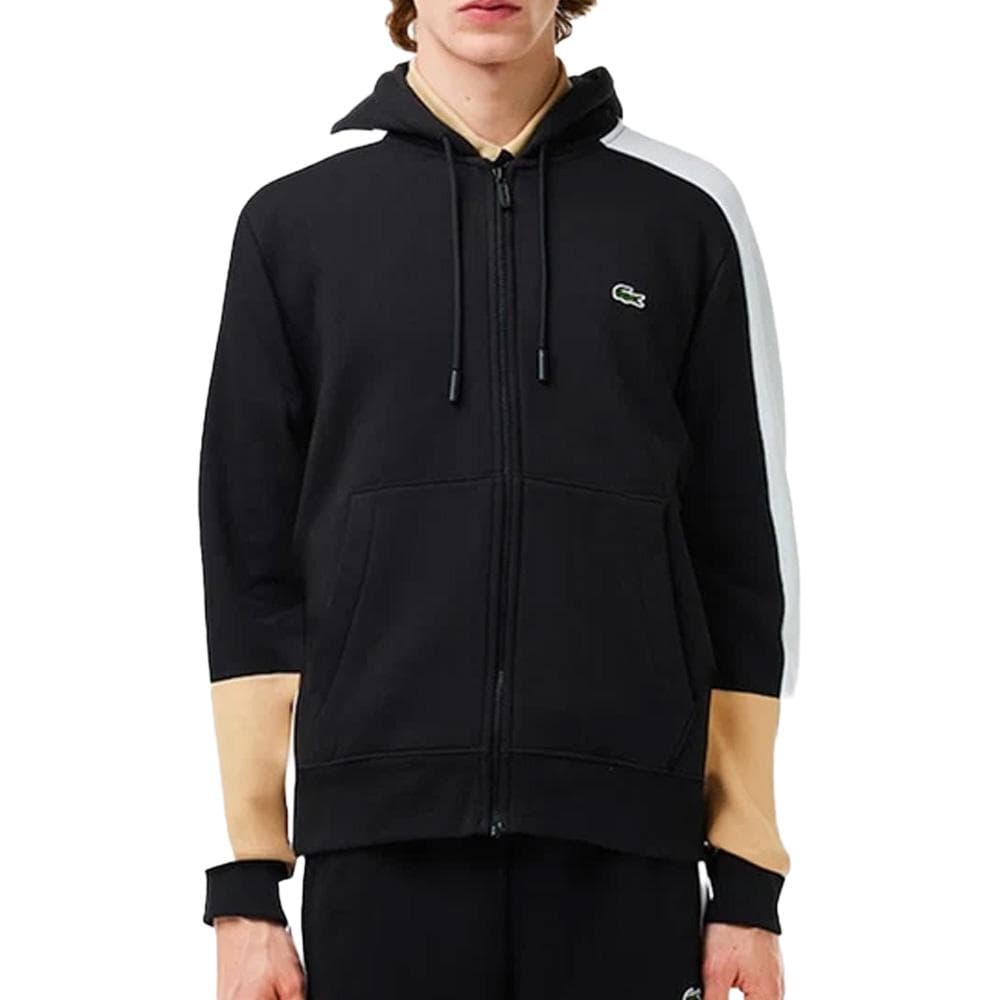 Sweat Noir Homme Lacoste Colorblock Hoodie 1