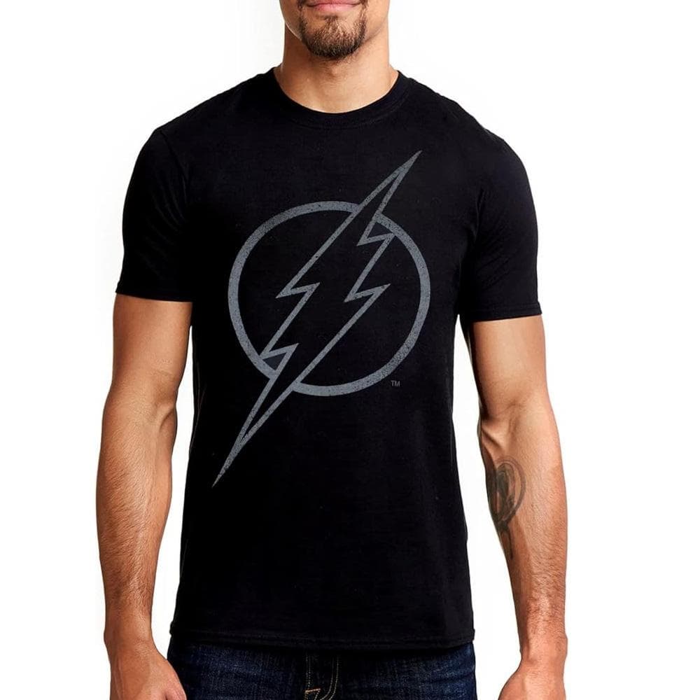 T-Shirt Noir Homme Dc Comics Flash Line 1