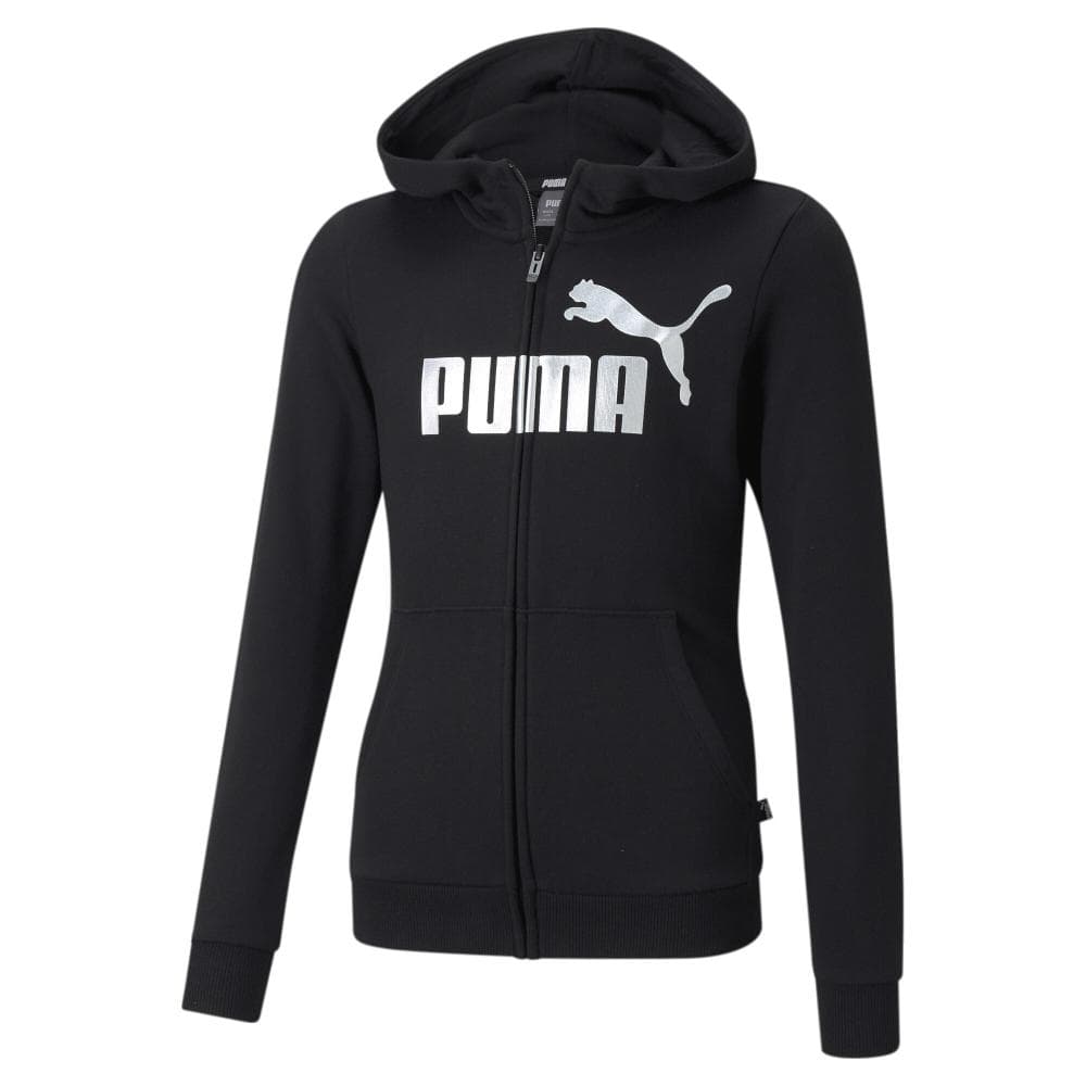 Sweat Zippé Noir Fille Puma Essential Logo Full 1