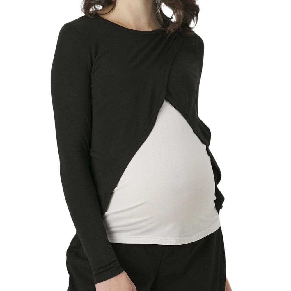 T-Shirt Noir/Blanc Femme Vero Moda Maternity Lalou 1