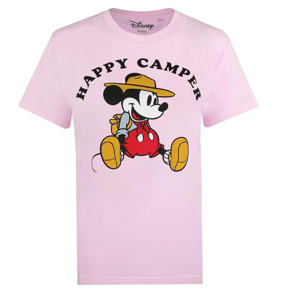 T-Shirt Rose Femme Disney Mickey Happy Camper 2