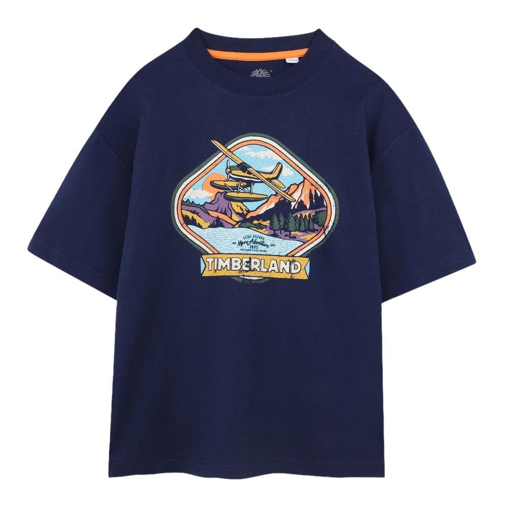 T-Shirt Bleu Garçon TimberlandT604331 1
