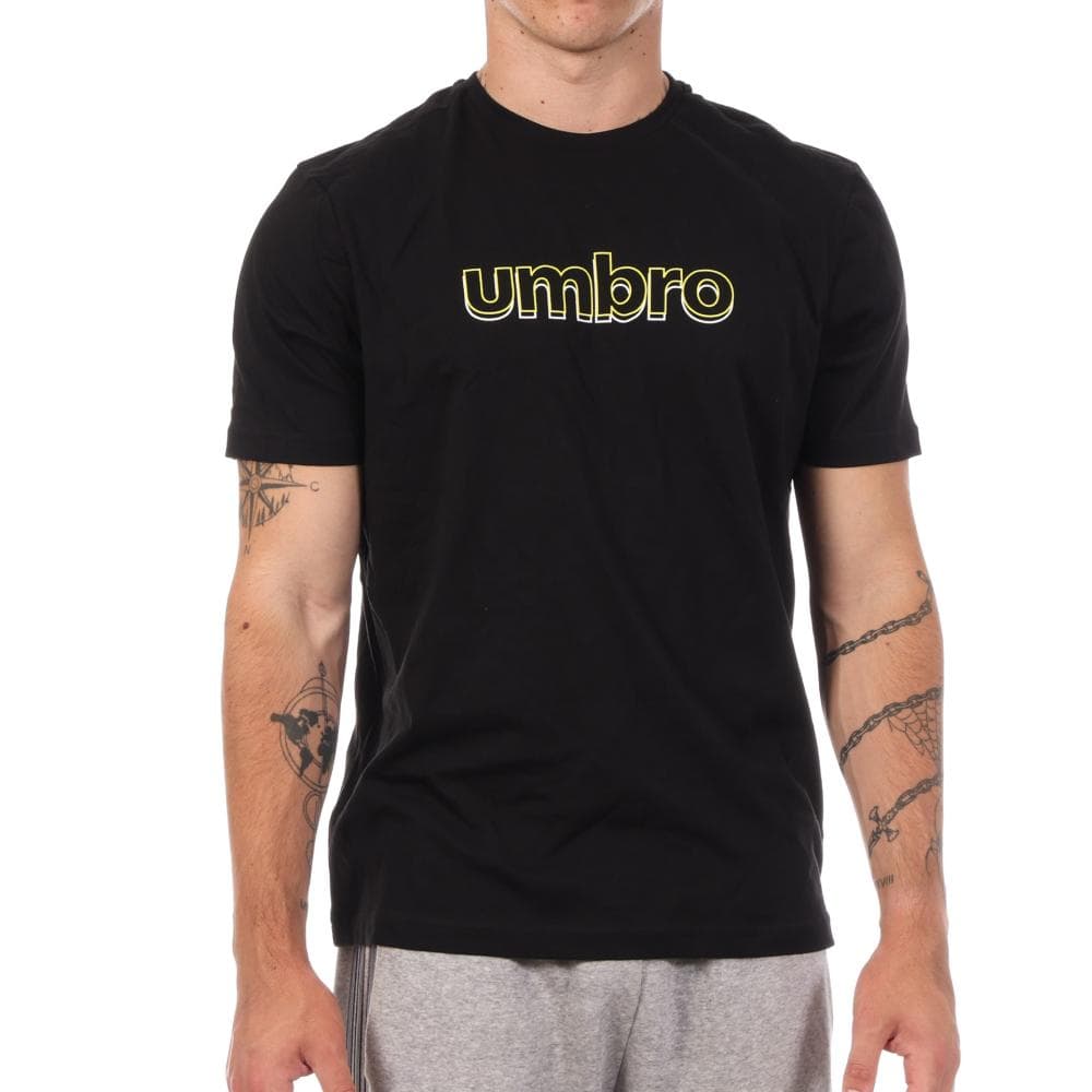 T-shirt Noir/Jaune Homme Umbro Outl Net 1