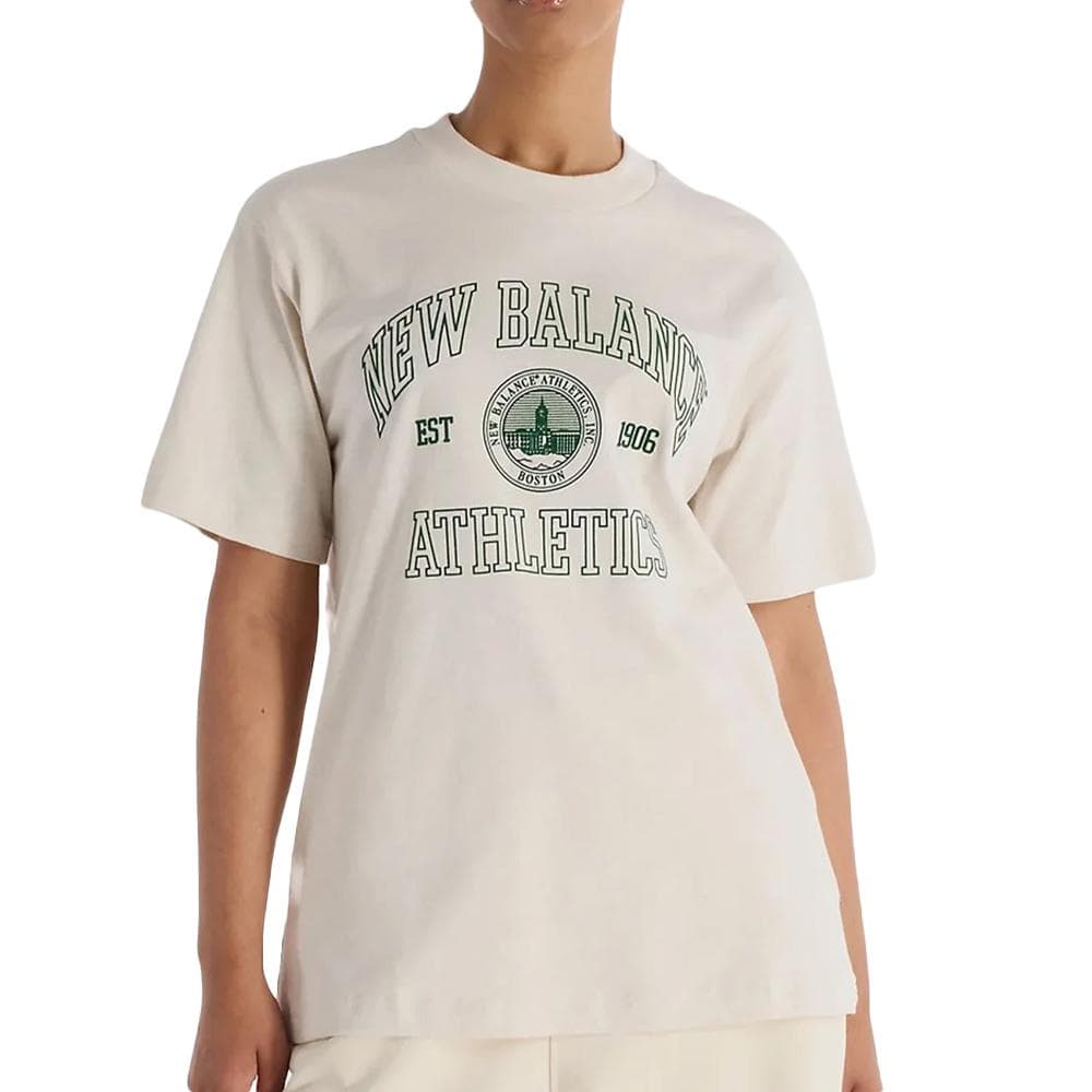 T-Shirt Beige Femme New Balance Athletics Oversized 1