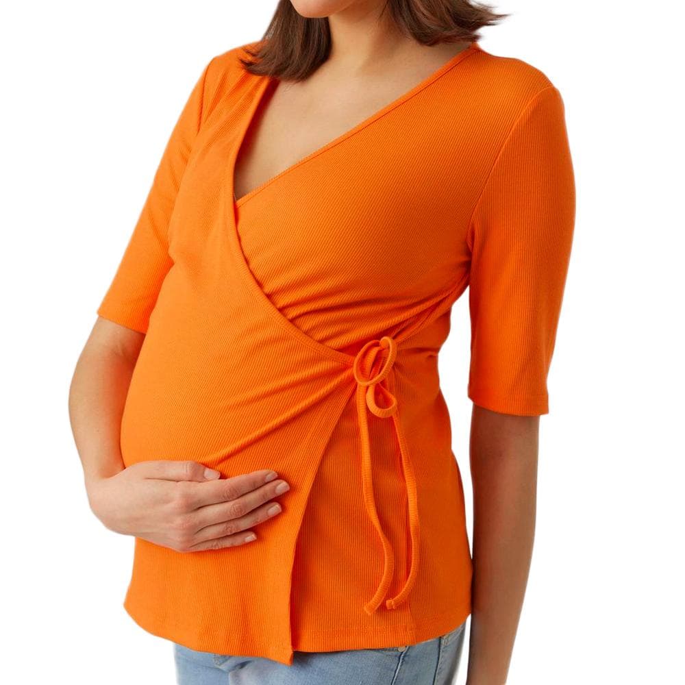 T-Shirt Orange de Grossesse Femme Mamalicious 20018309 1