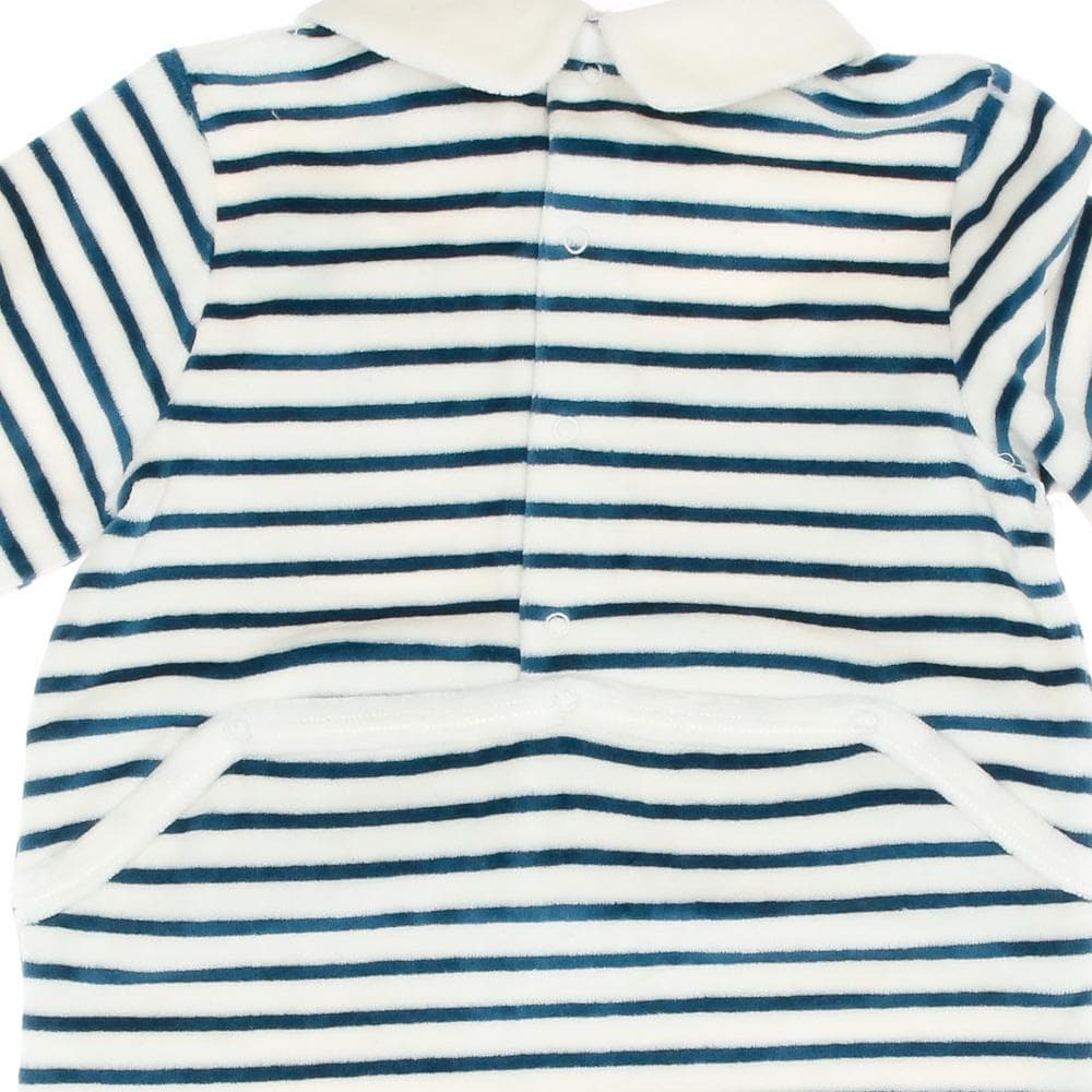 Pyjamas Rayures Blanc/Bleu Garçon Elle est ou la mer Jama 2