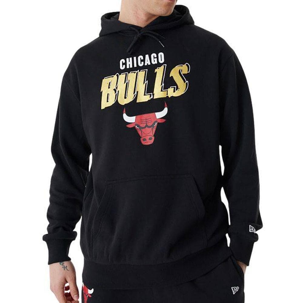 Sweat à Capuche Noir/Doré Homme New Era Nba Chicago Bulls 1