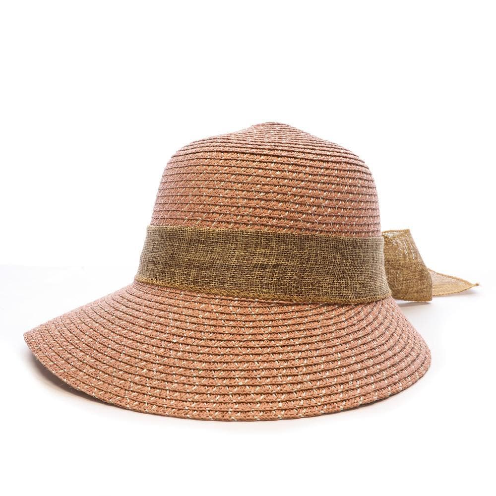 Chapeau de soleil en paille rose Via Lorenzo Pan Coupe Ocean 1