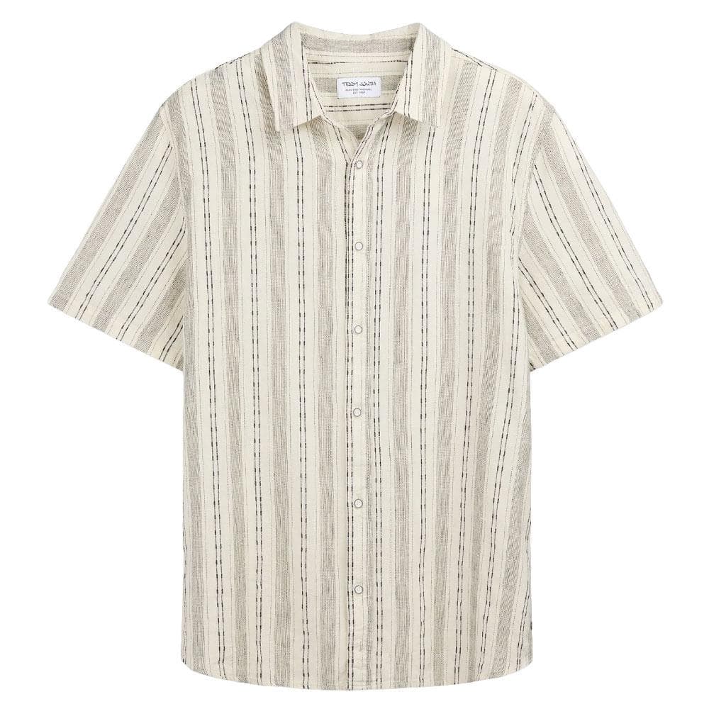 Chemise en lin Beige Clair Homme Teddy Smith Pietro Stripe 1