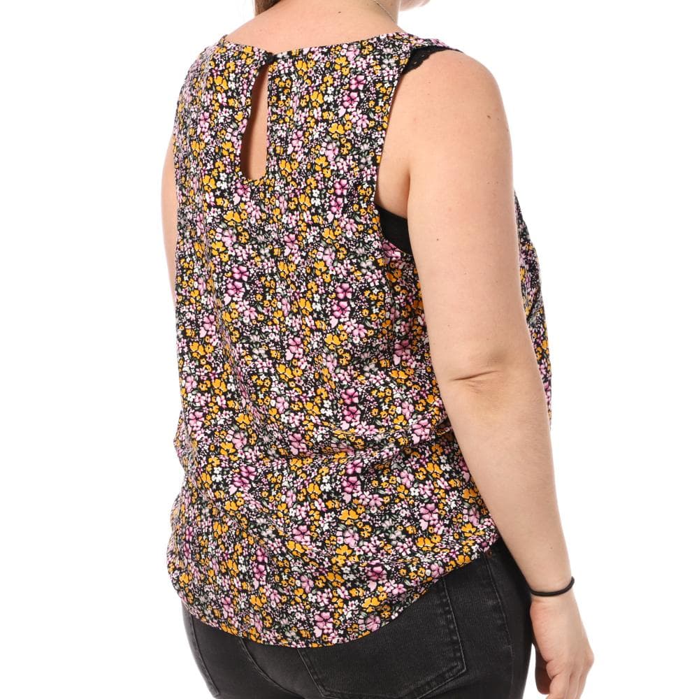 Débardeur Imprimé Noir/Rose Femme Vero Moda CURVE Tigers Eye 2