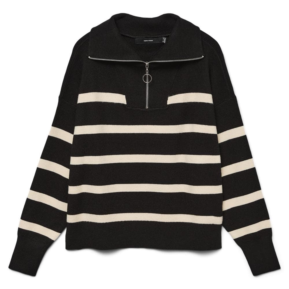 Pull Noir/beige Femme Vero Moda Saba 3