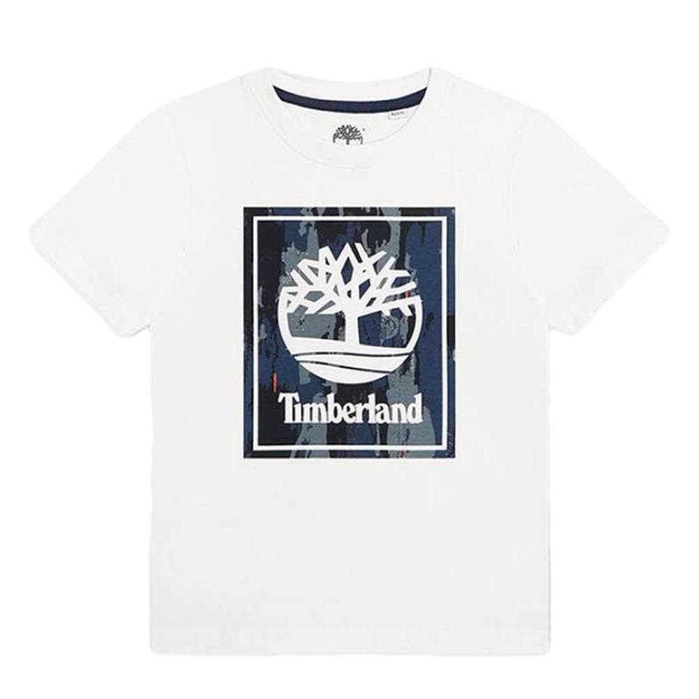 T-Shirt Blanc Garçon Timberland T60085 1