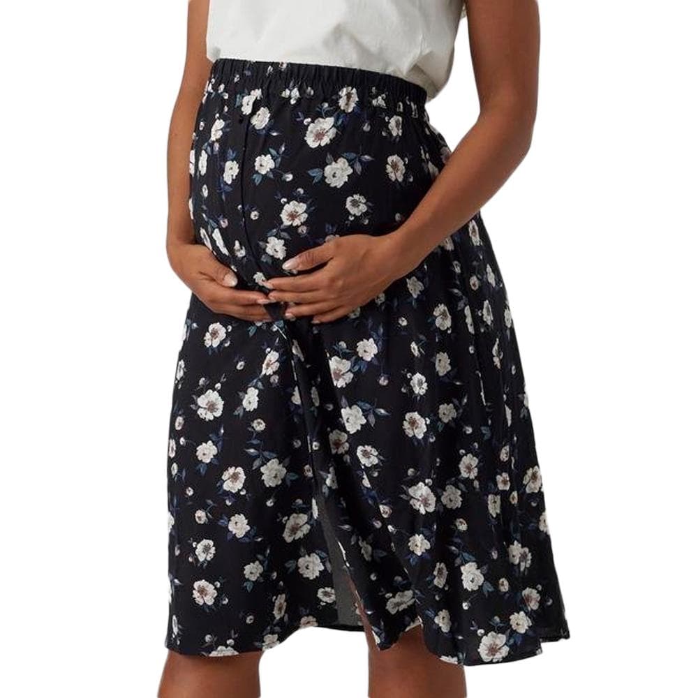Jupe de Grossesse Noire à Fleurs Femme Vero Moda Maternity 20019110 1