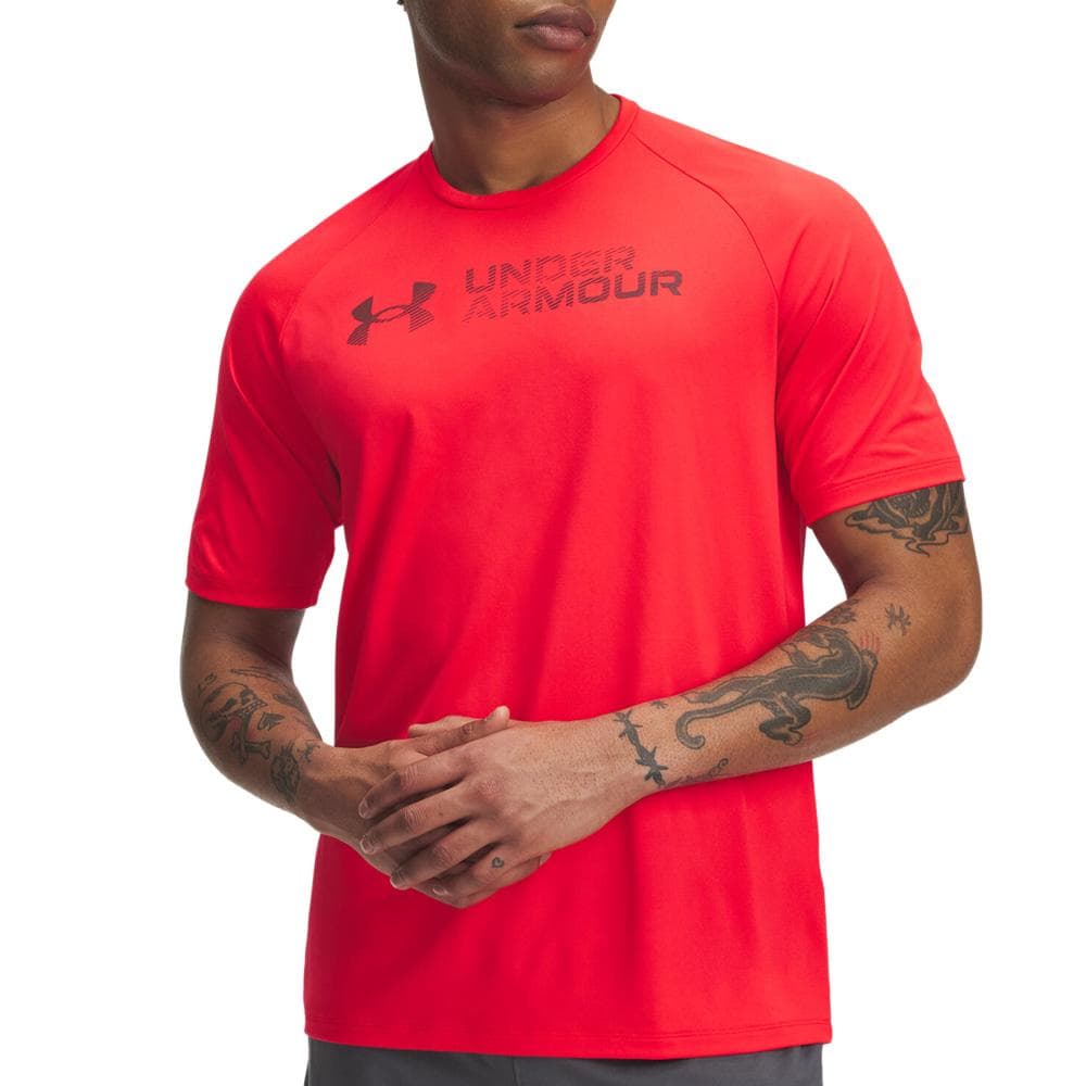 T-Shirt Rouge Homme Under Armour Reflective 1