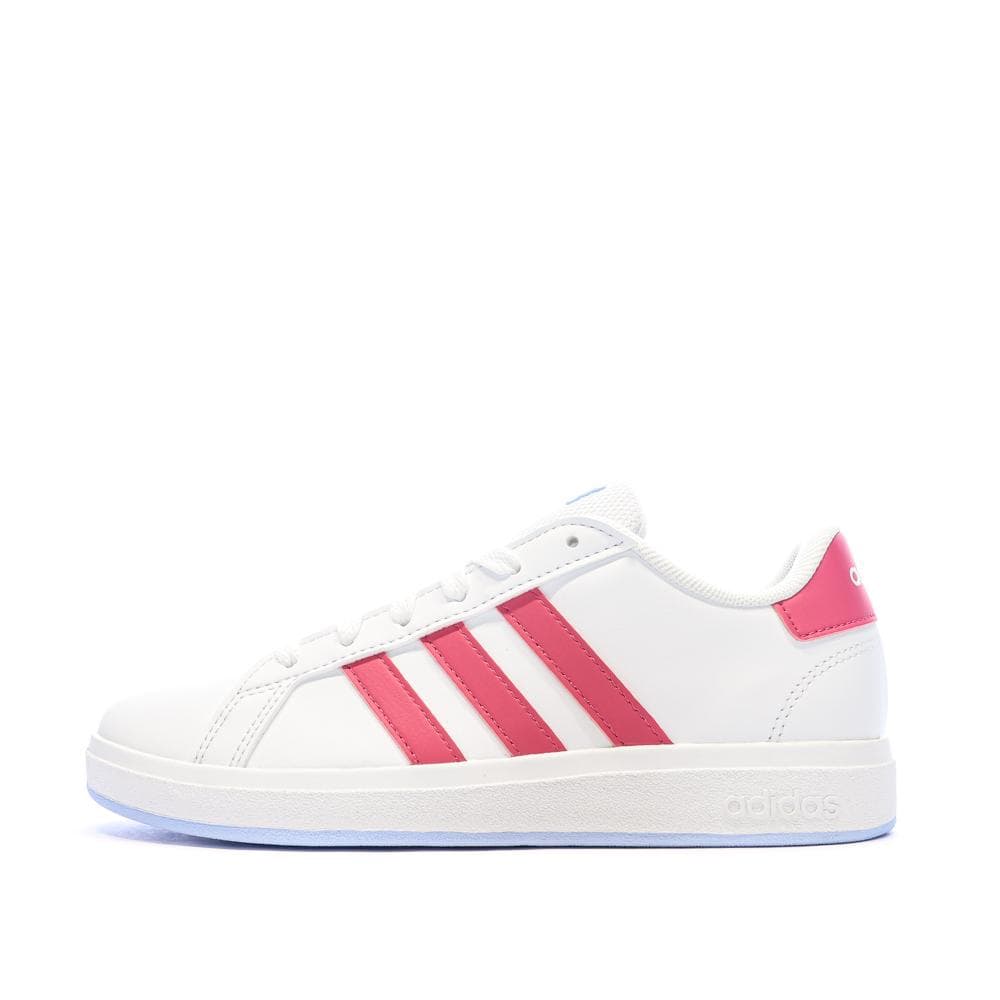 Baskets Blanches/Roses Fille Adidas Grand Court 2.00 1