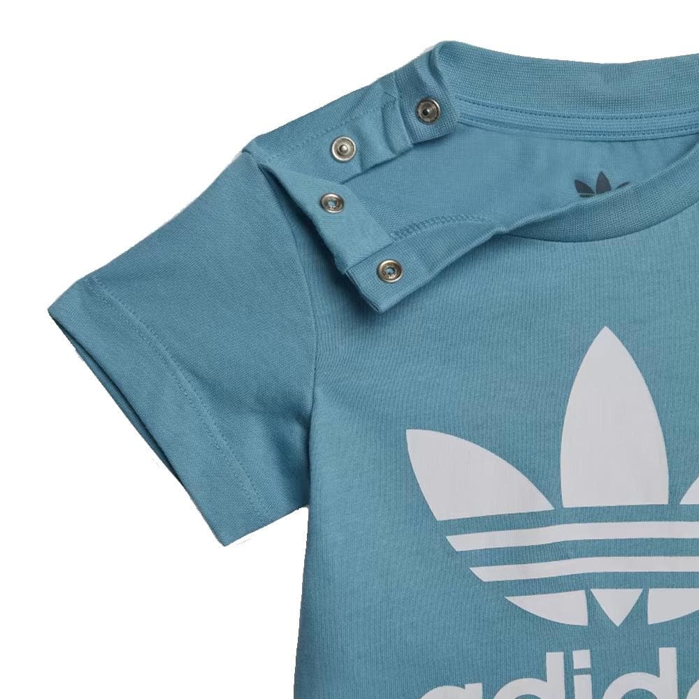 T-shirt Bleu Garçon Adidas Trefoil 3