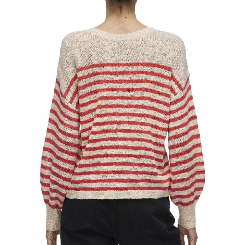 Pull Beige/Rouge Femme Vila Poca 2