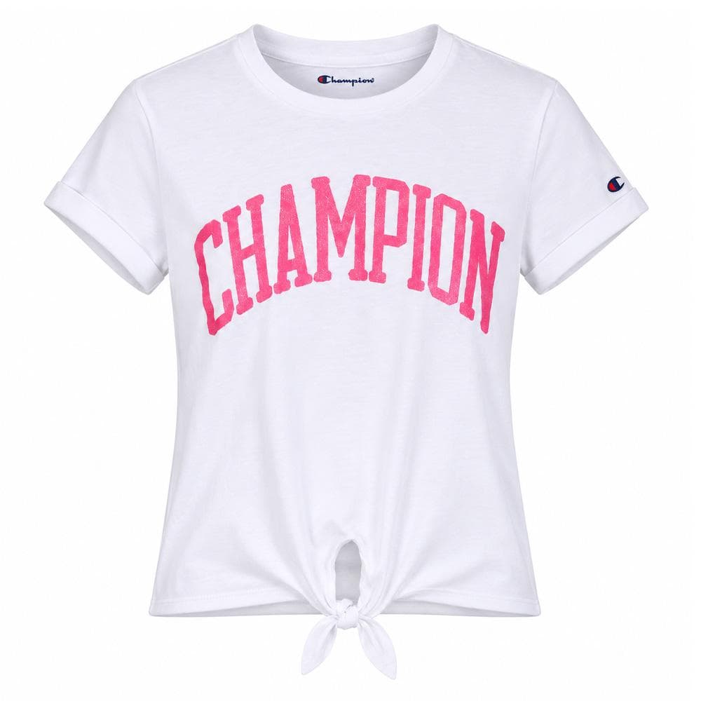 T-Shirt Blanche/Rose Fille Champion Graphic 1