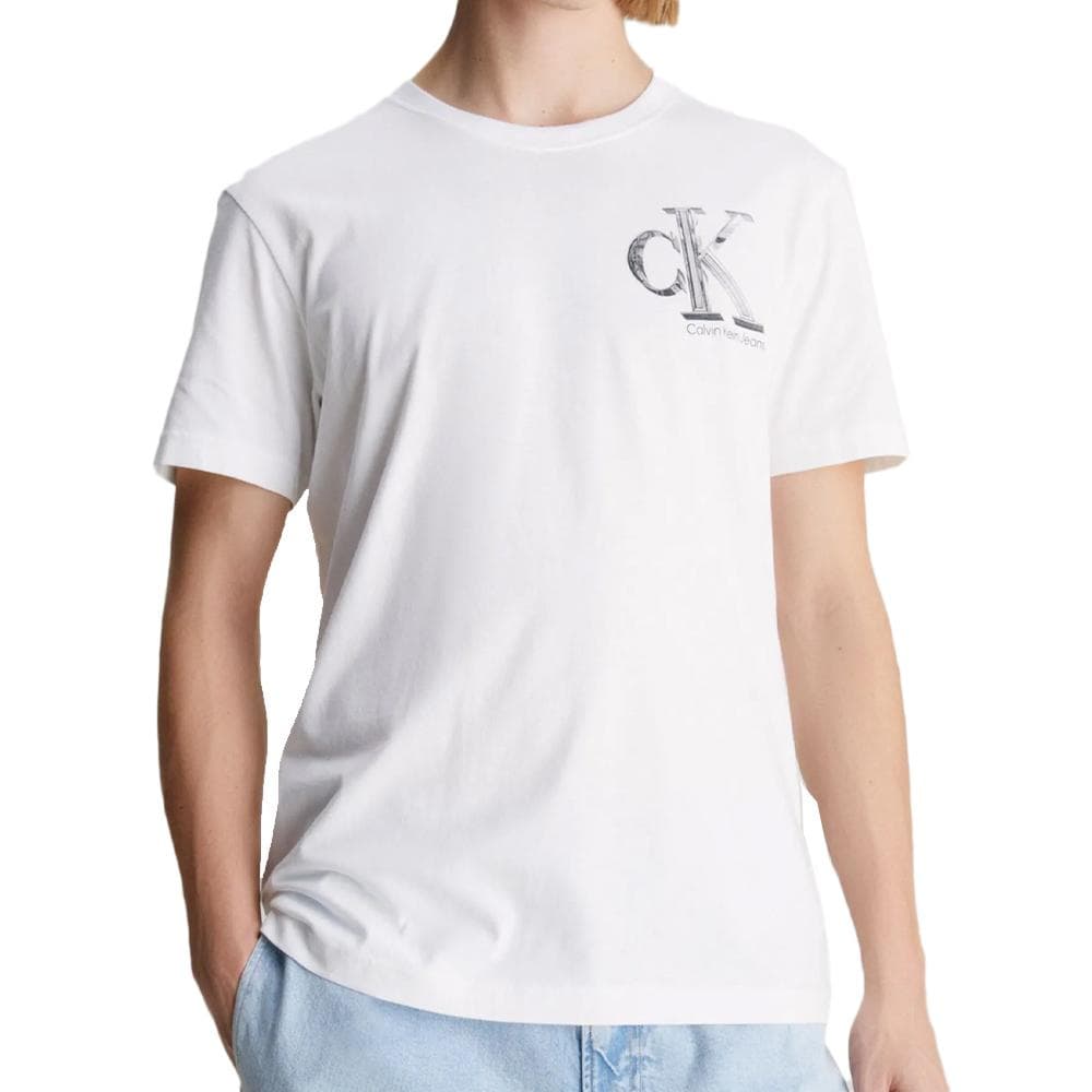 T-shirt Blanc Homme Calvin Klein Jeans Meta Monogram 1