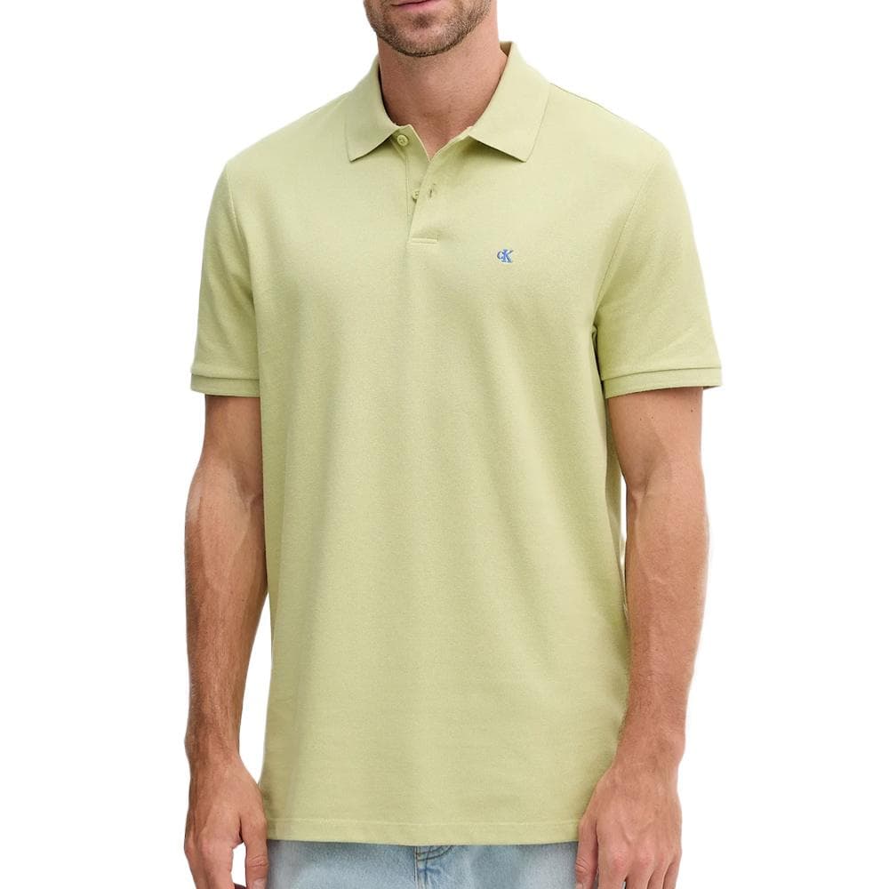 Polo Vert Homme Calvin Klein Jeans Ss Monogram Pique 1