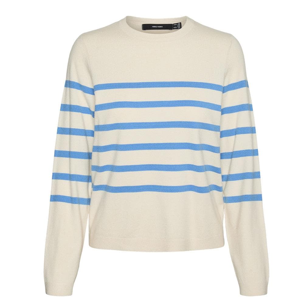 Pull Ecru/Bleu Femme Vero Moda Saba 3
