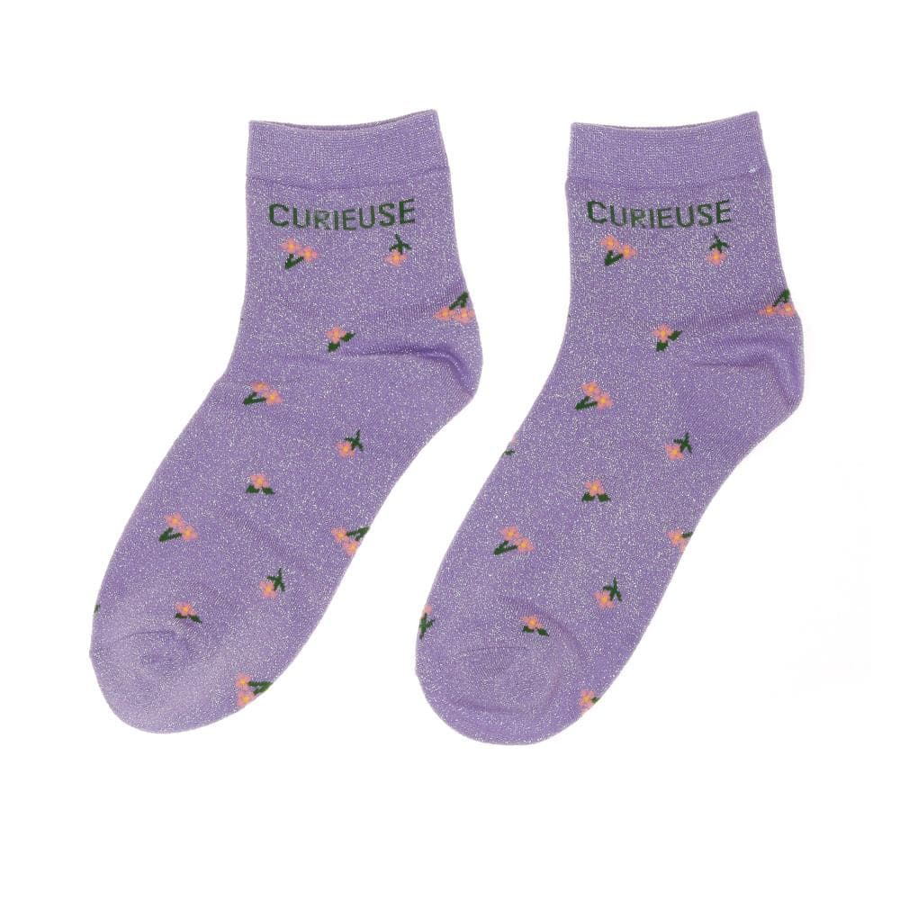Chaussettes Mauve à Fleurs Femme Stella Green Curieuse 1