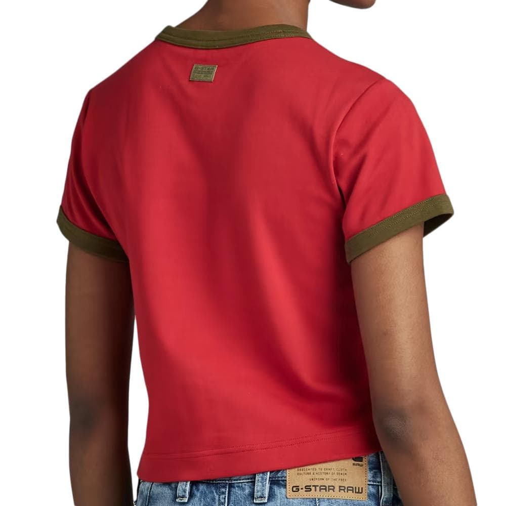 T-shirt Rouge Femme G-Star Raw Ringer Baby 2