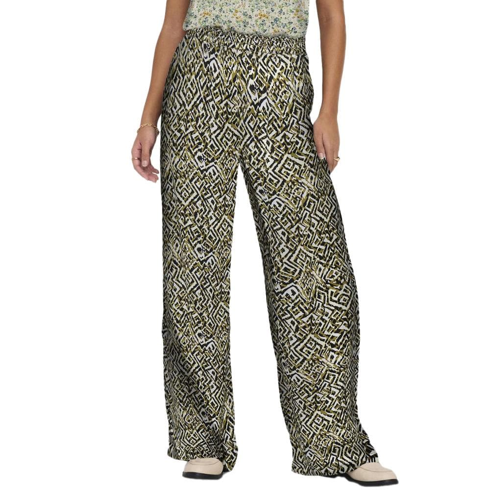 Pantalon fluide Noire/Blanc/Marron Femme JDY Nile Life 1