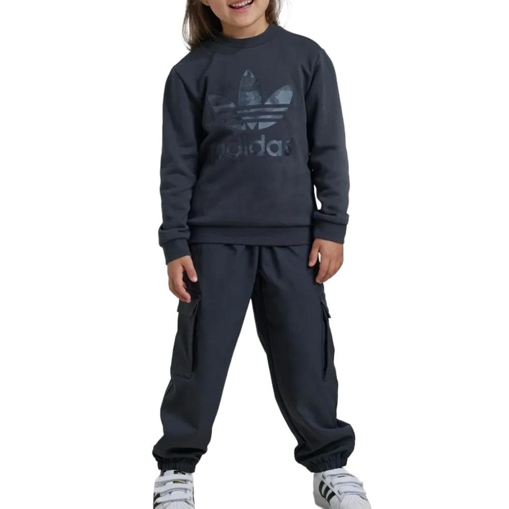 Ensemble Gris Enfant Adidas Crew Set 1