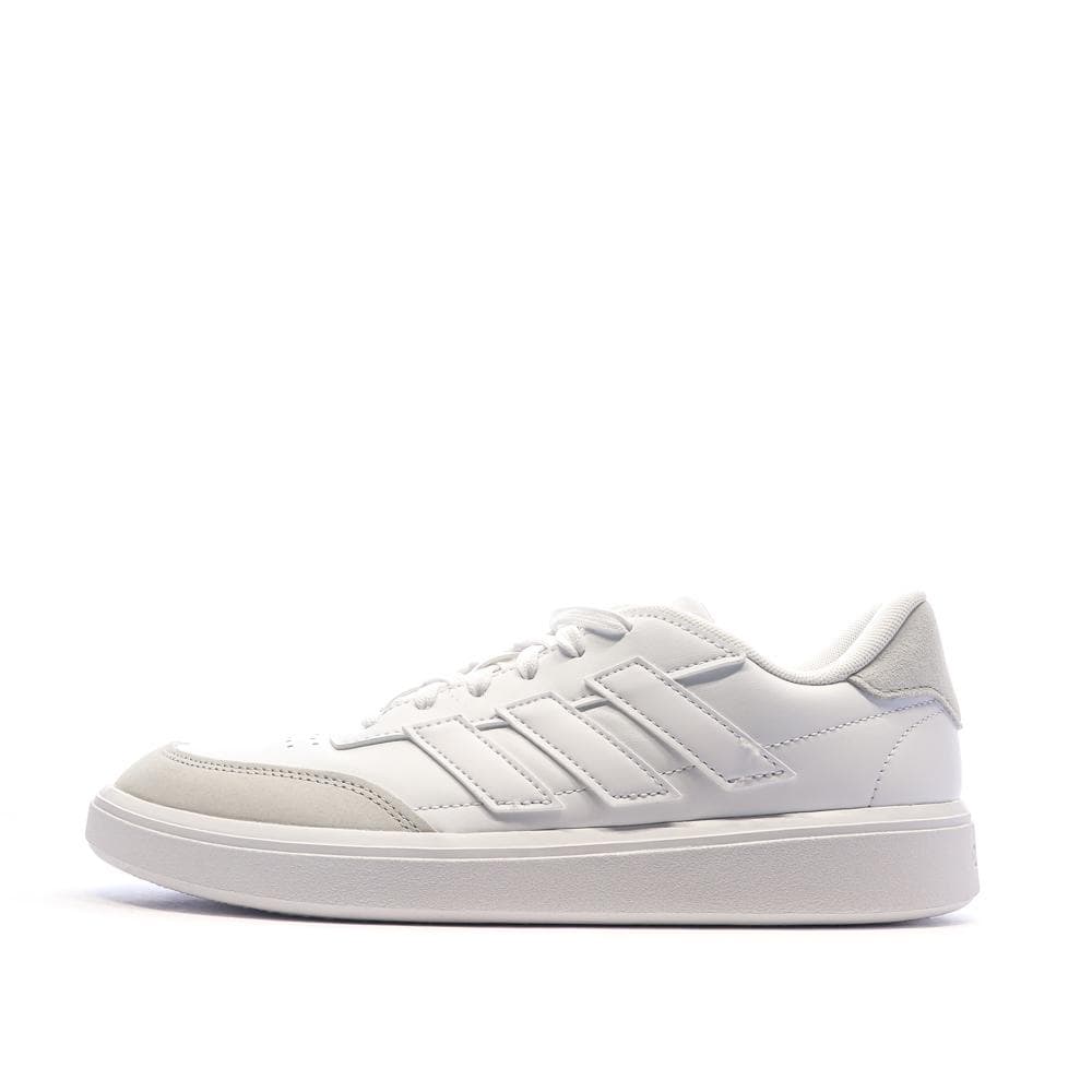 Baskets Blanc/Beige Enfant Adidas Courtblock 1