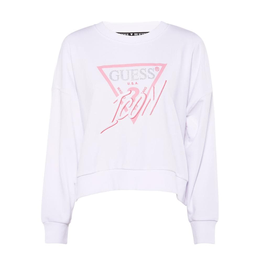 Sweat Blanc/Rose Femme Guess Icon 1