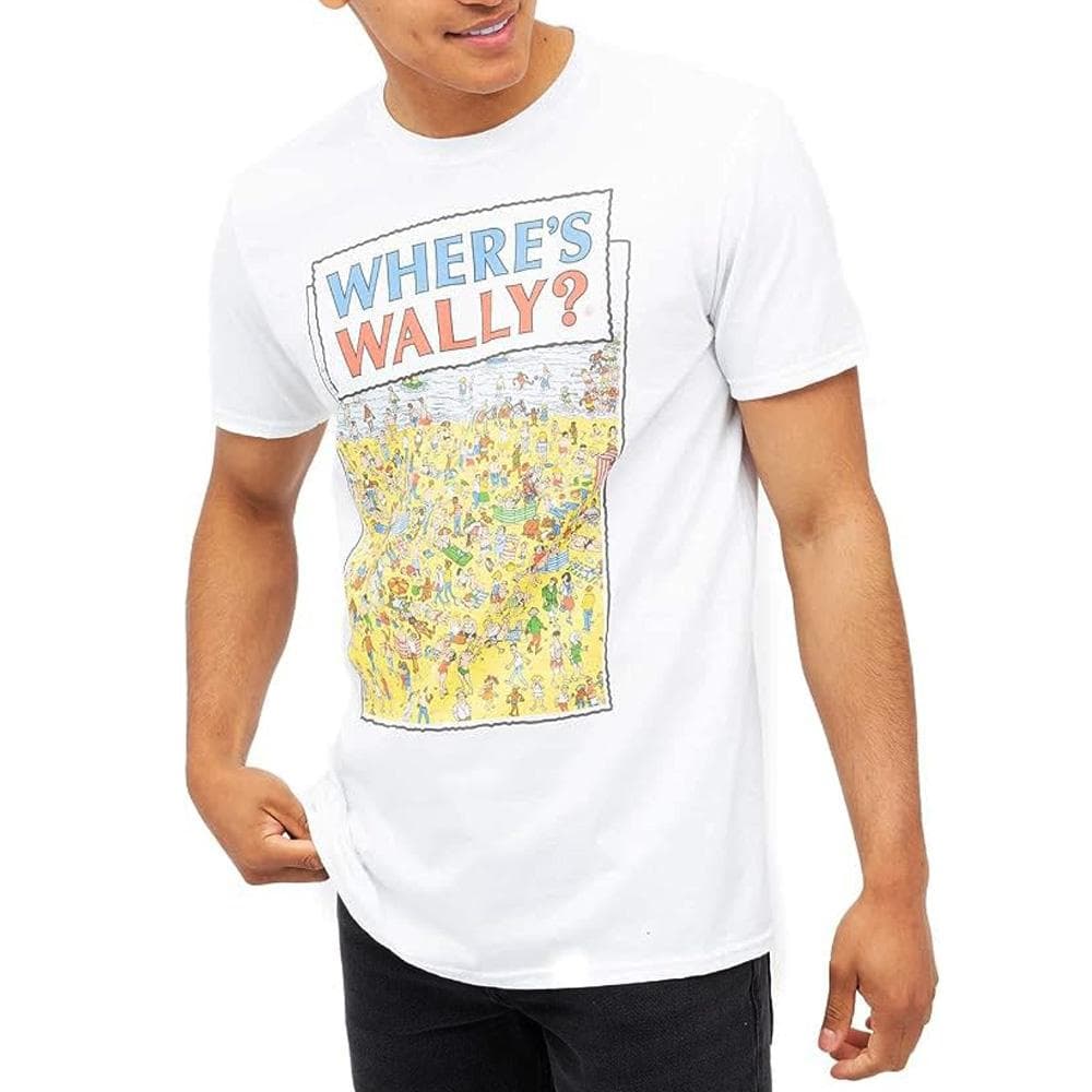 T-Shirt Blanc Homme Wheres Wally Beach 1