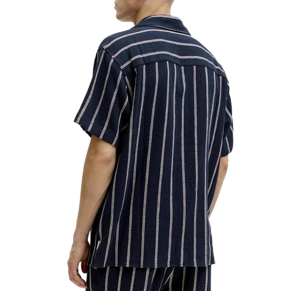 Chemise Rayure Écru/Marine Homme Jack & Jones Stripe Resort 2
