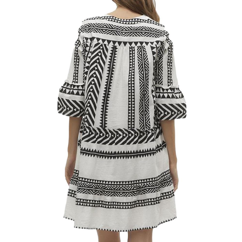 Robe Beige/Noire Femme Vero Moda Dicthe 2