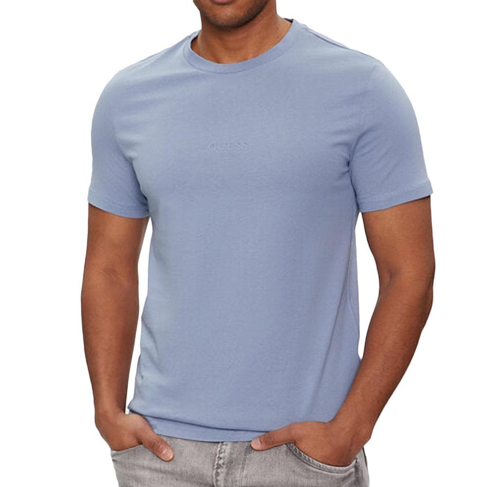 T-shirt Bleu Clair Homme Guess Aidy 1