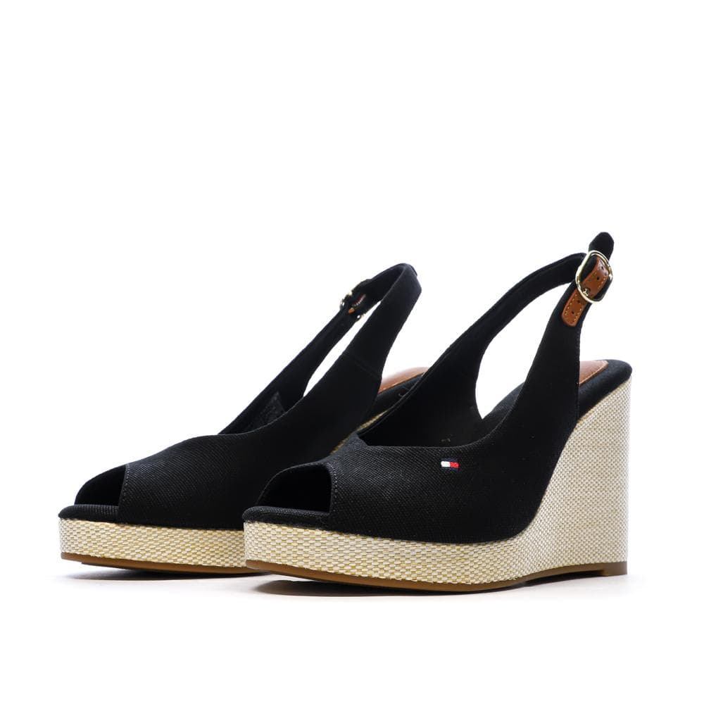 Sandales Noires Femme Tommy Hilfiger Wedge 6