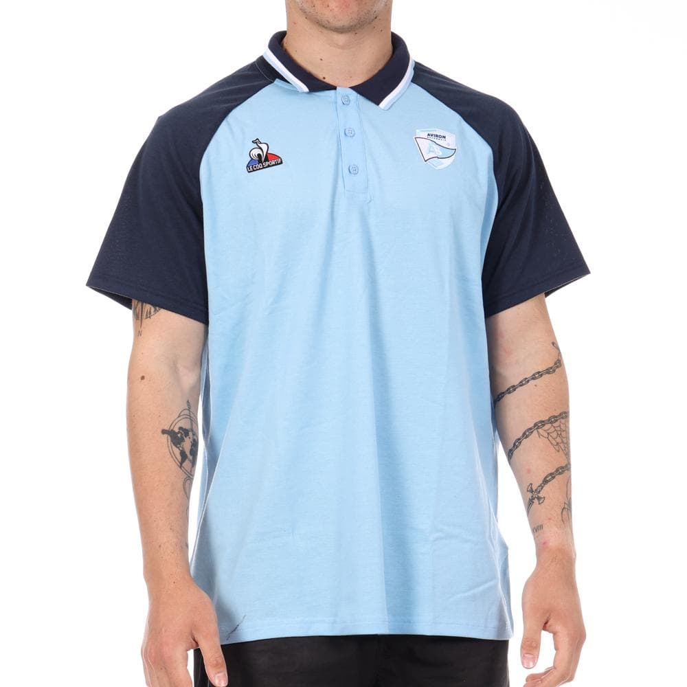 Aviron Bayonnais Polo Bleu Homme Le Coq Sportif Présentation 1