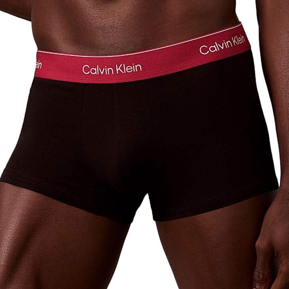 x3 Boxers Noir/Rose/Bleu Homme Calvin Klein Rise Trunk 2