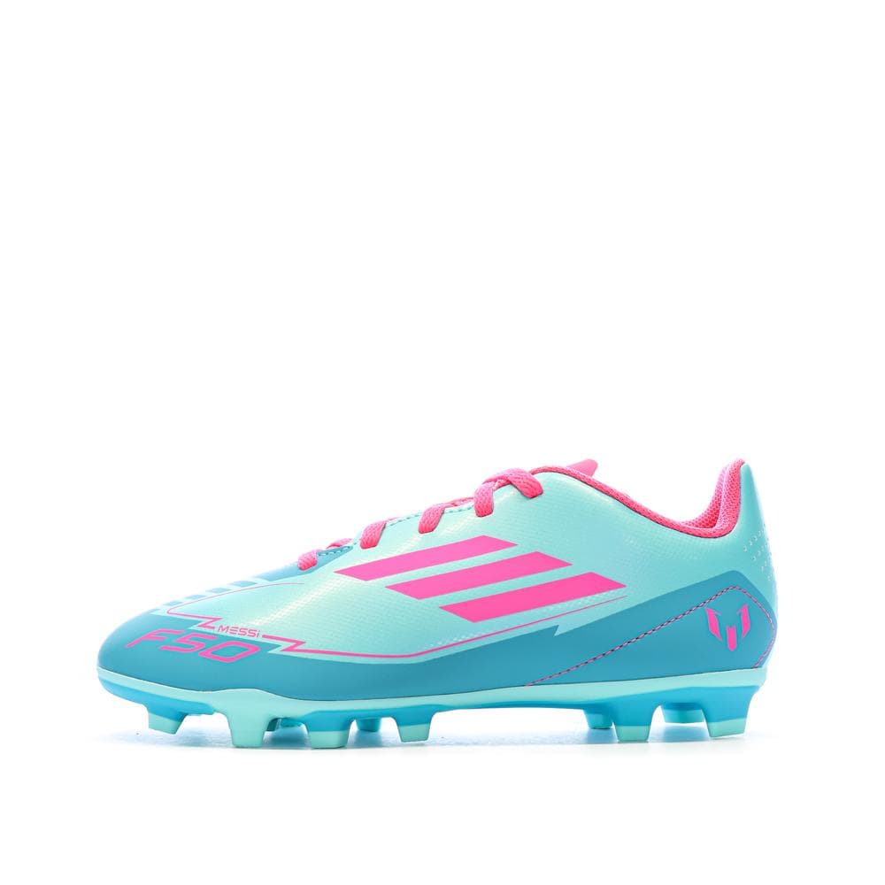 Chaussures de football Turquoises/Roses Enfant Adidas F50 Club 1