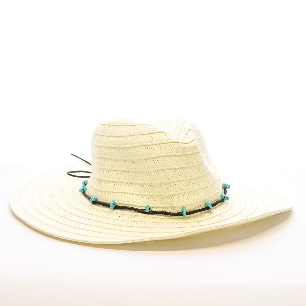 Chapeau de soleil en paille Blanc à large bord Via Lorenzo Fedora 2