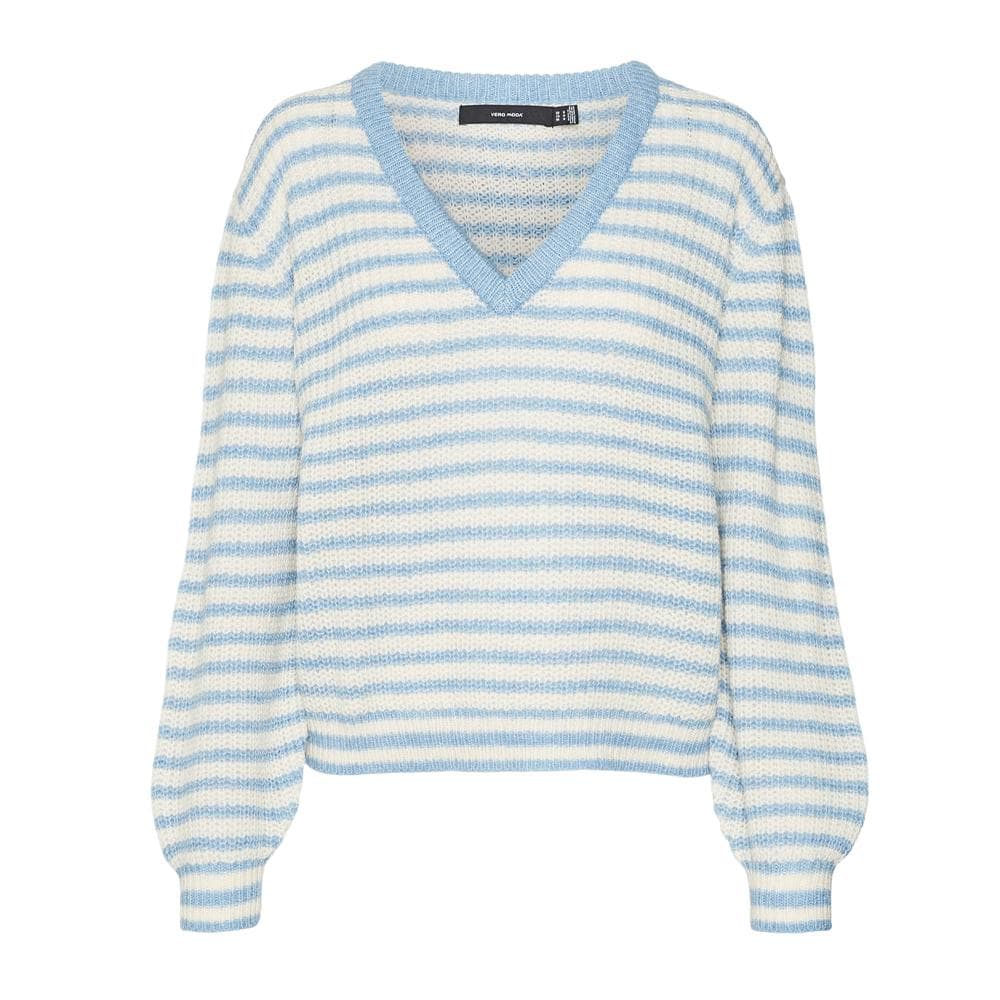 Pull Bleu/Écru Femme Vero Moda Mearth 1
