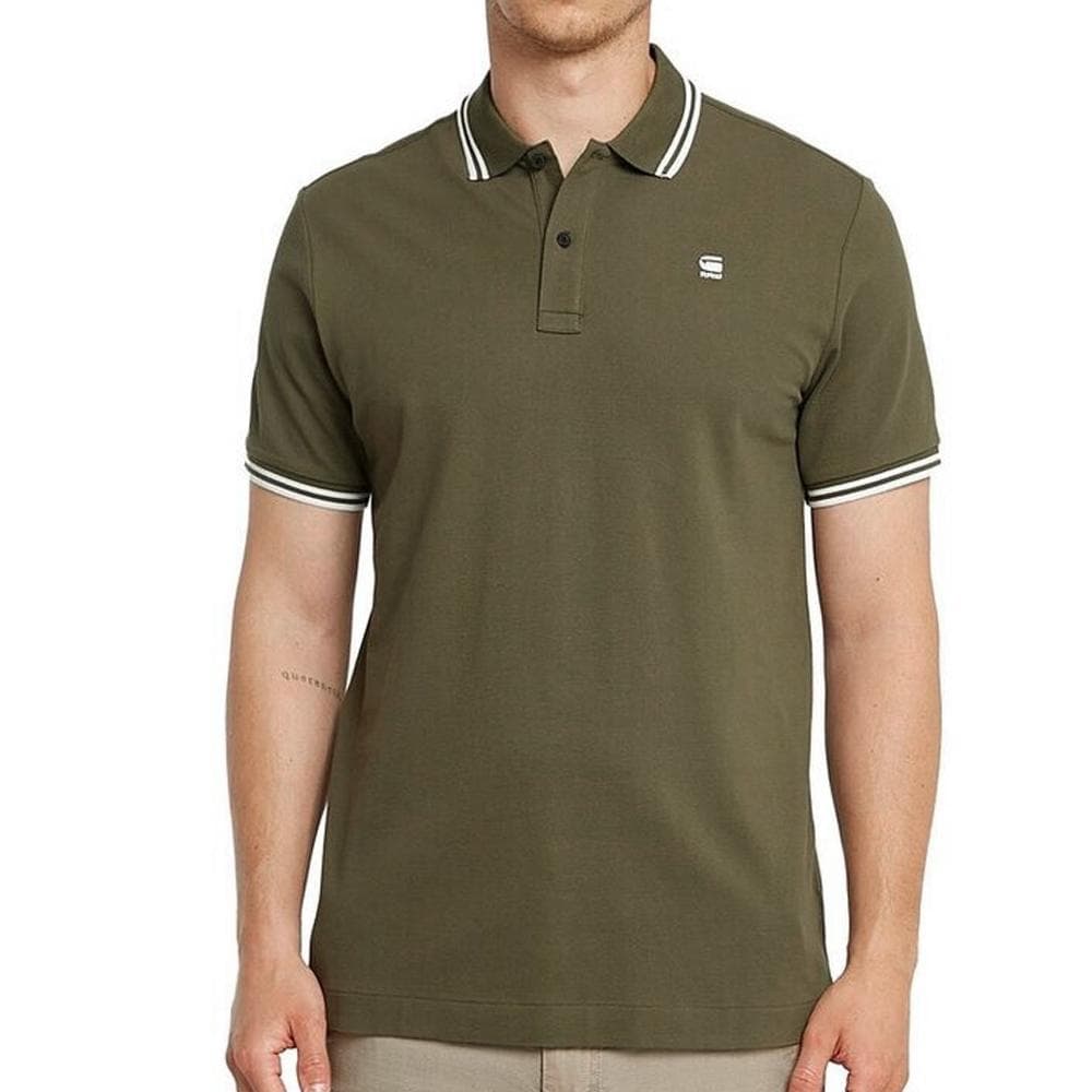 Polo Kaki Homme G-Star RAW Striped Collar 1