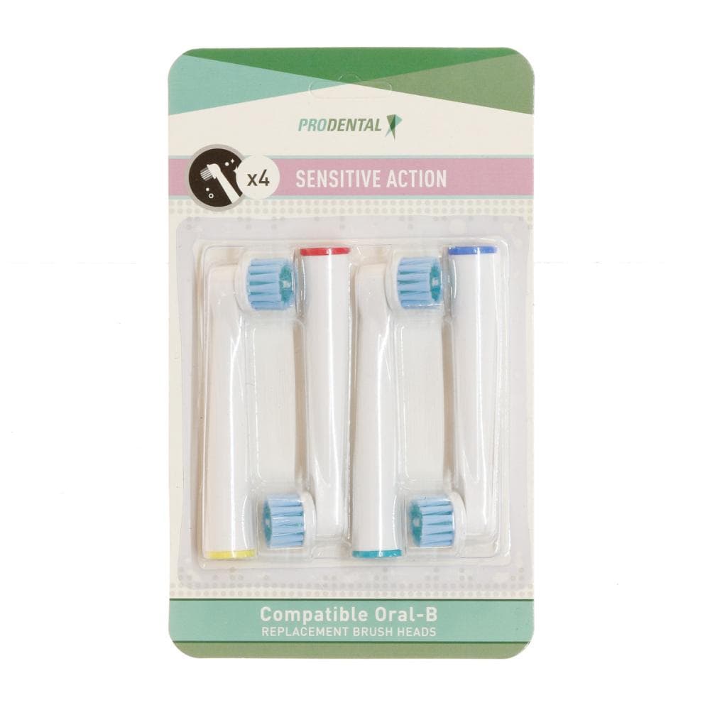 X4 Brossettes Rotative de Rechange Prodental Sensitive Action 1