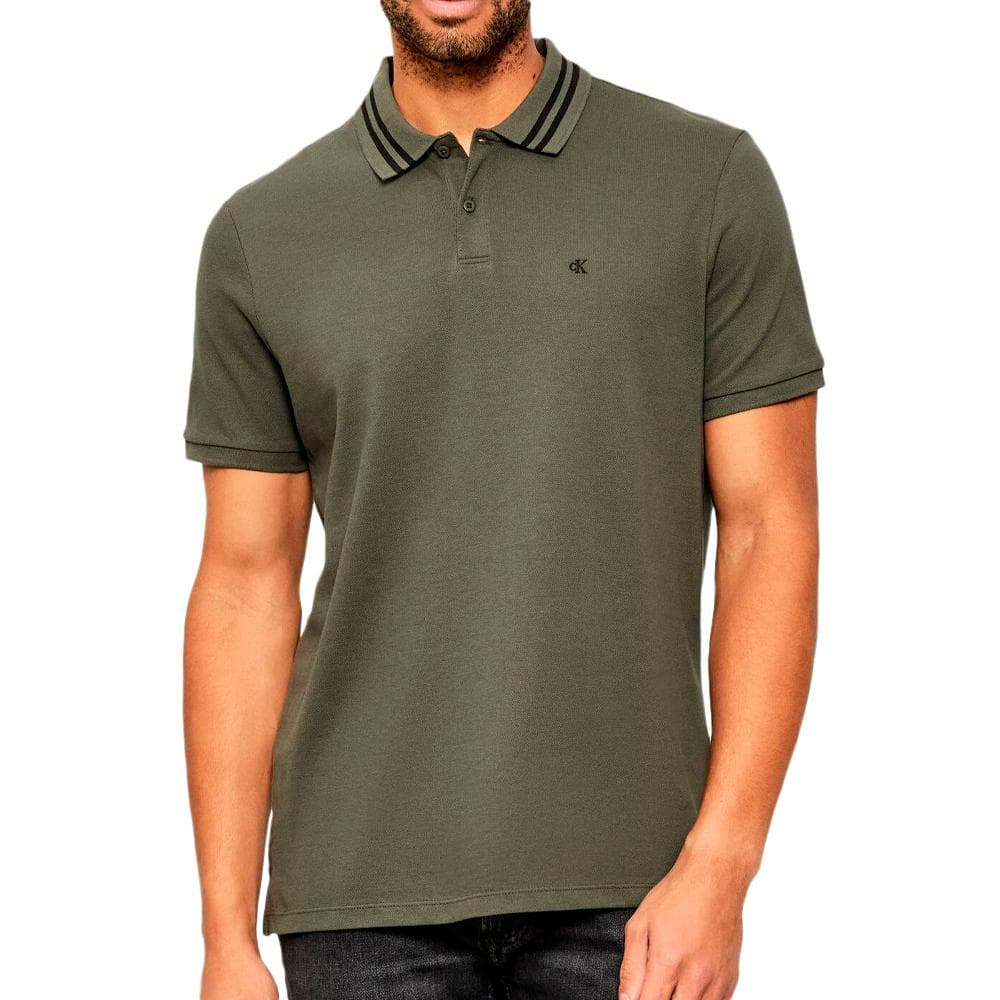 Polo Kaki Homme Calvin Klein Jeans Pique 1