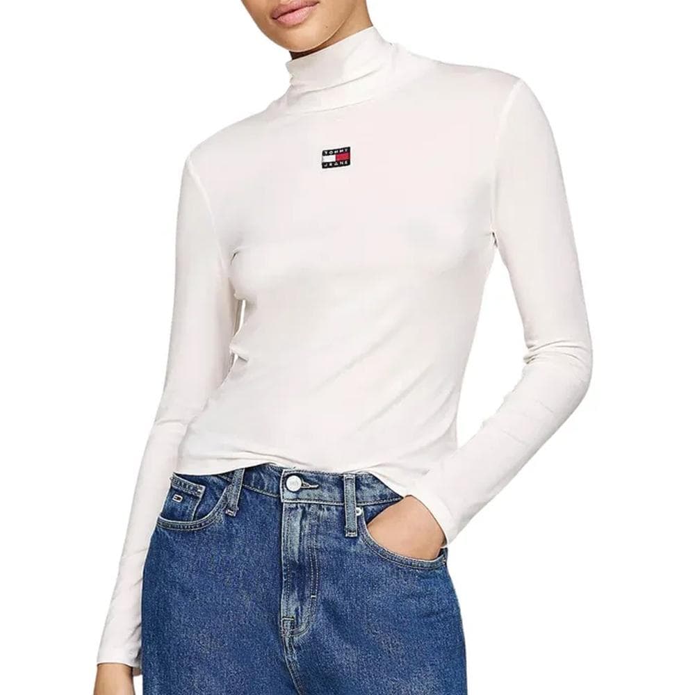 T-shirt Manches Longues Blanc Femme Tommy Hilfiger Mockn 1