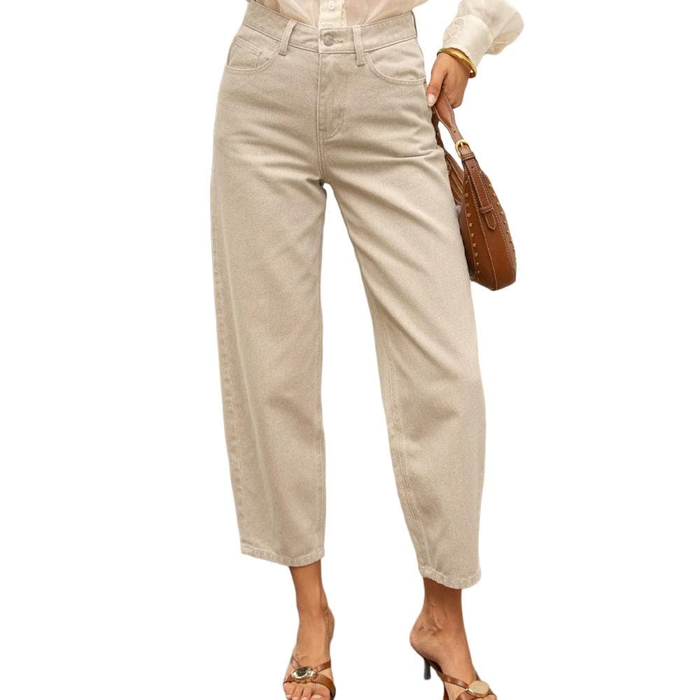 Jean Barrel Beige Femme Oraije Bony 1