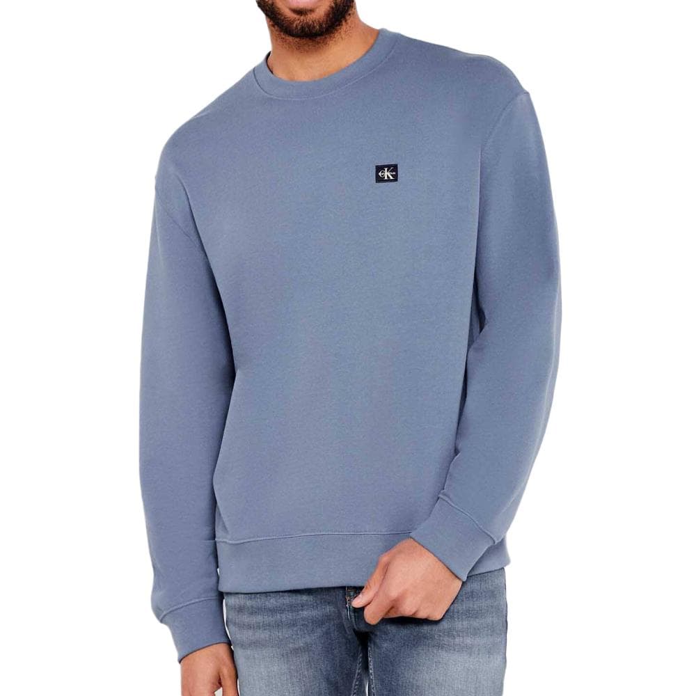 Sweat Bleu Homme Calvin Klein Jeans Badge Terry 1